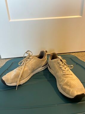 Steven By Steve Madden Beige Suede Perforated Lace-Up Sneakers